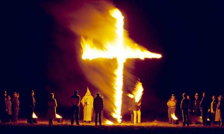 Ku Klux Klan burning cross