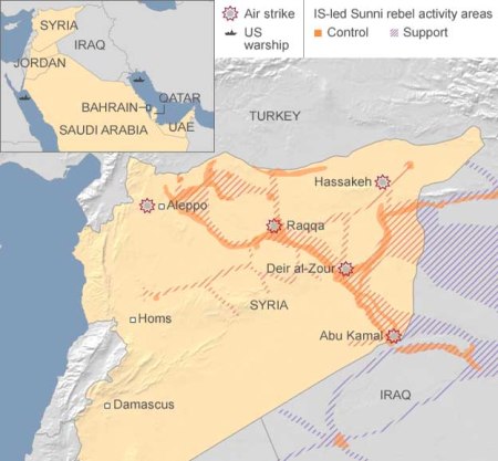 air strikes map